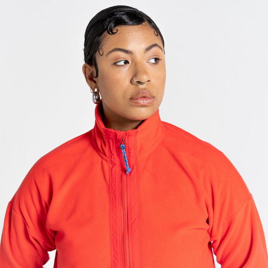 Women's Craghoppers Welwood Half Zip Sweaters Orange Red Blue | ZDK6168DC